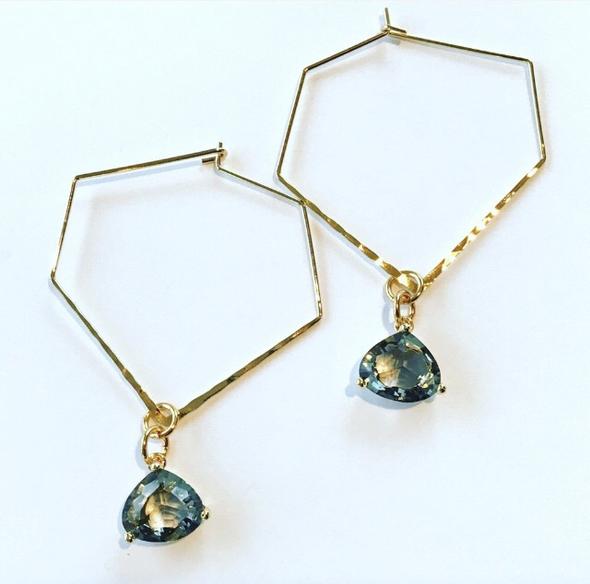 Gold Crystal Hoops
