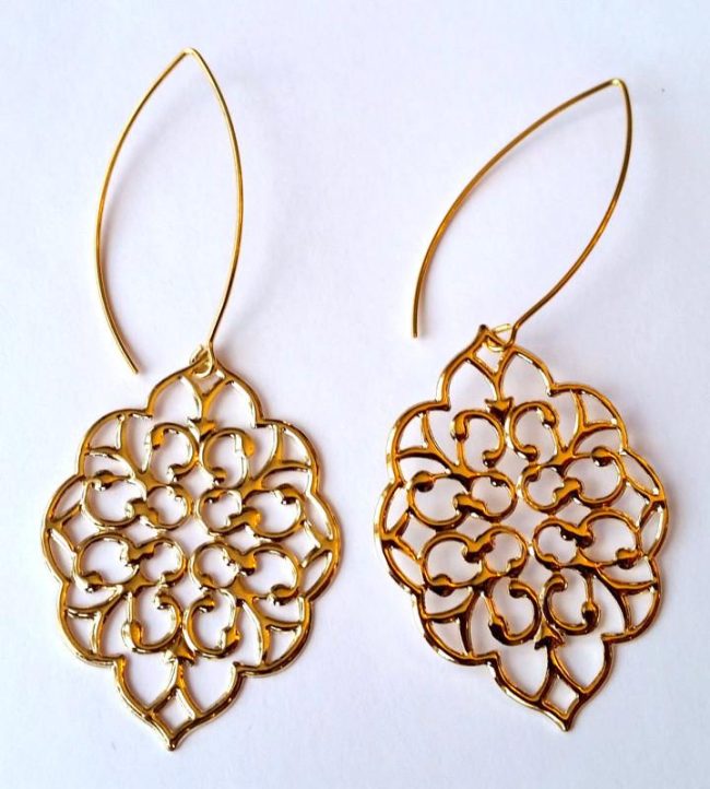 Gold Bohemian Dangle Earrings - Image 4