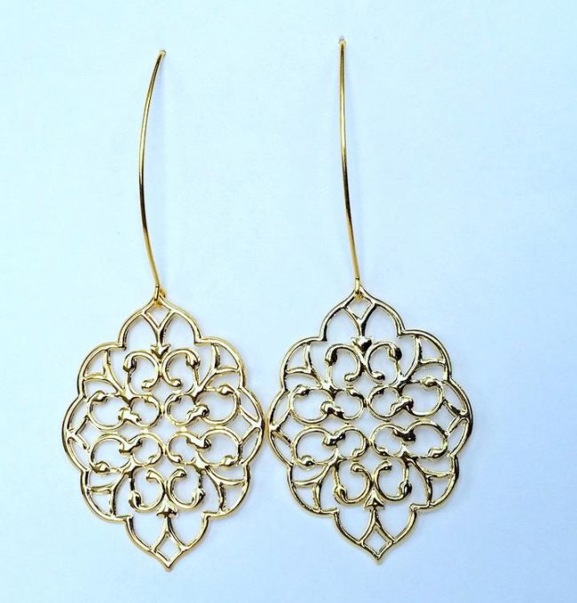Gold Bohemian Dangle Earrings - Image 3