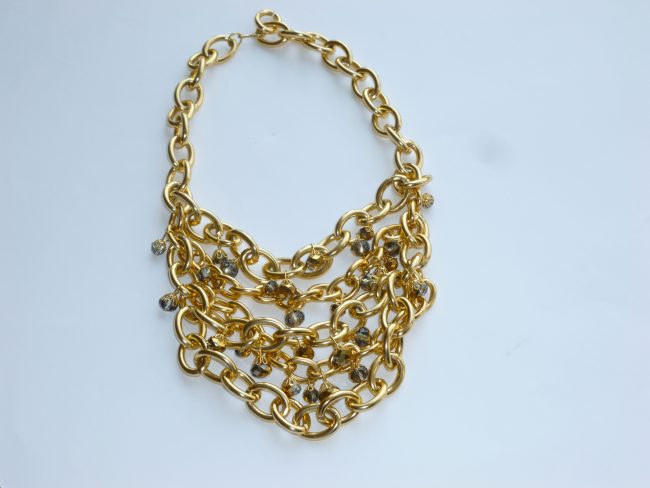 Gold Chain Crystal Necklace