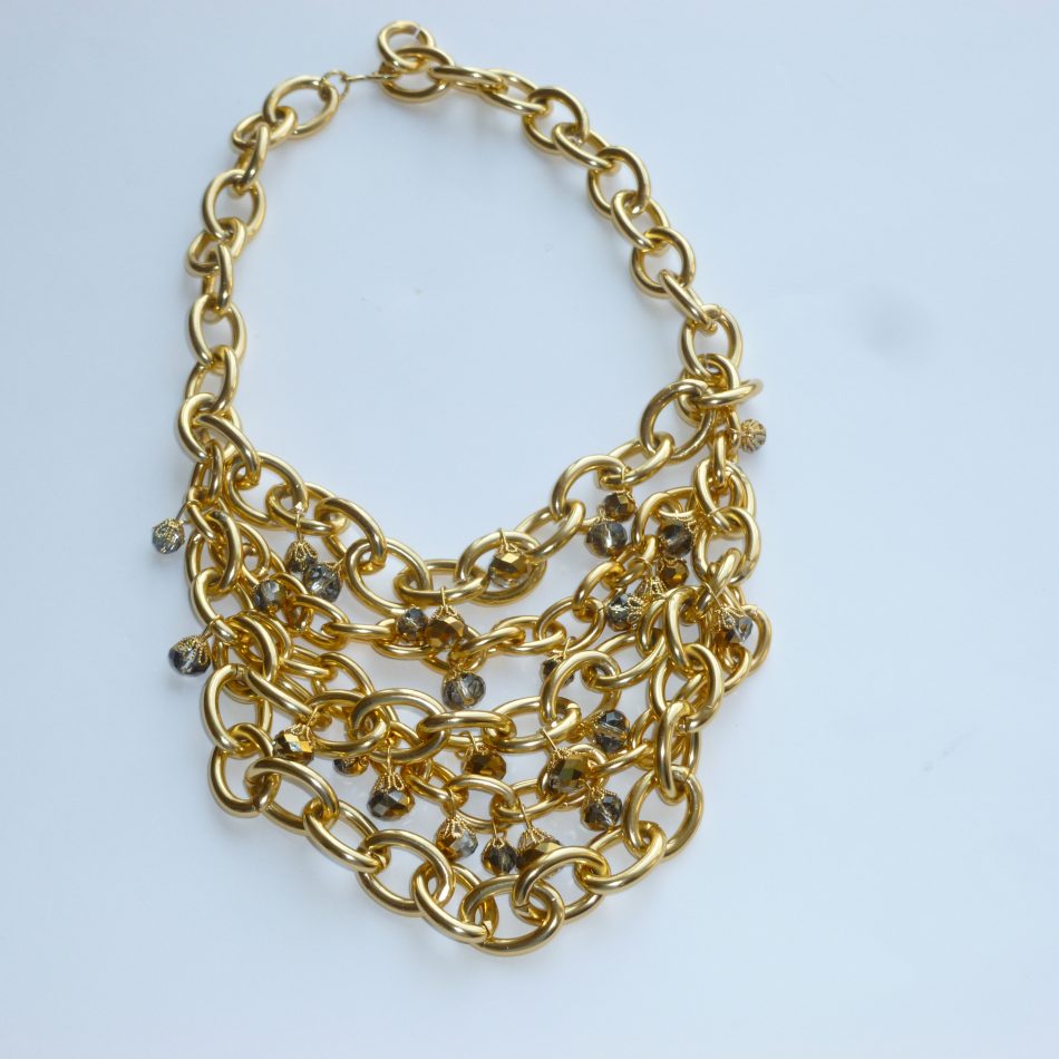 Gold Chain Crystal Necklace