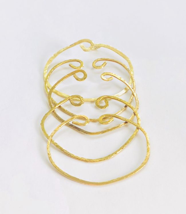 Hammered Brass Bracelets