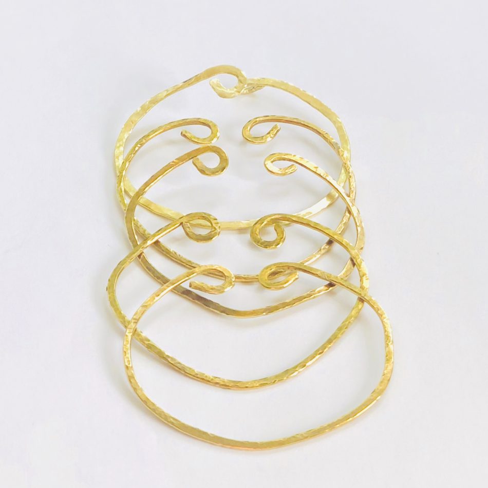 Hammered Brass Bracelets