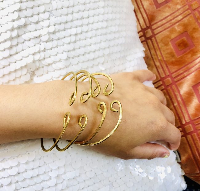 Hammered Brass Bracelets - Image 3