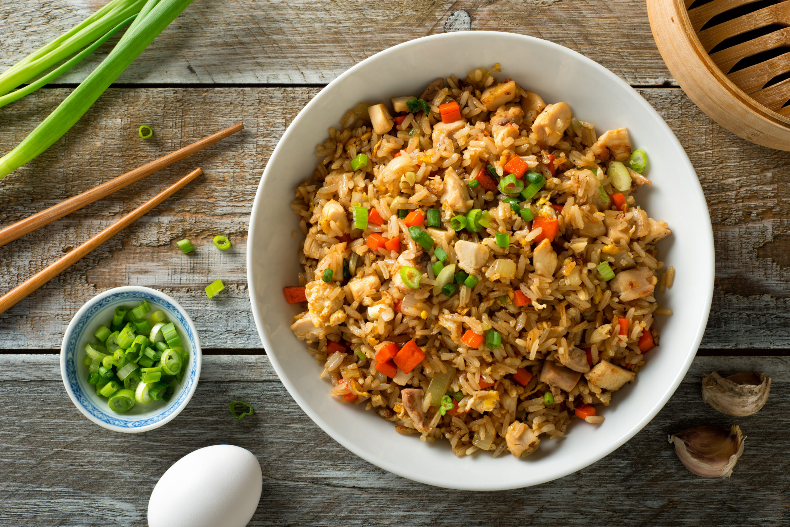 Garlic Chicken Fried Brown Rice