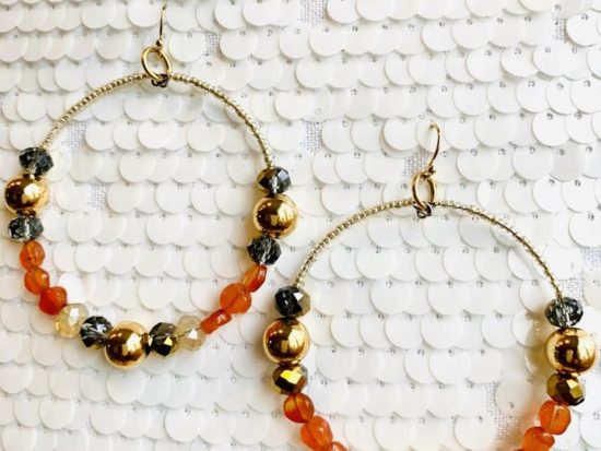 Gold hoops earrings