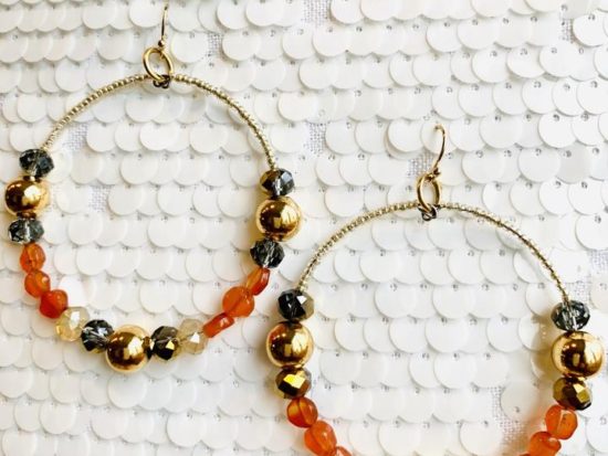 Gold hoops earrings