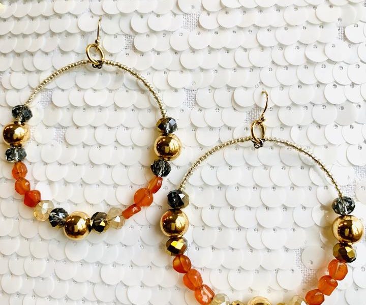 Gold hoops earrings