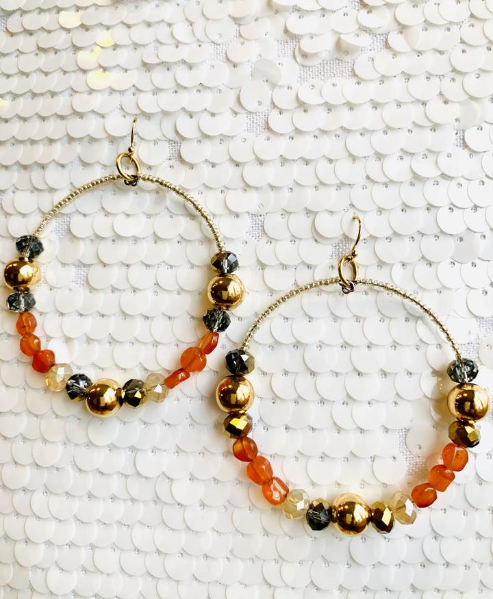 Gold hoops earrings