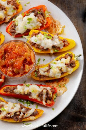 Sausage & Cheddar Stuffed Mini Peppers